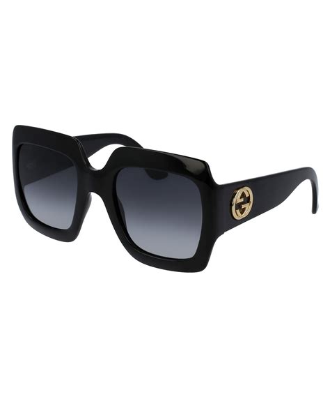 gucci square feminine black sunglasses|gucci women's oversized square sunglasses.